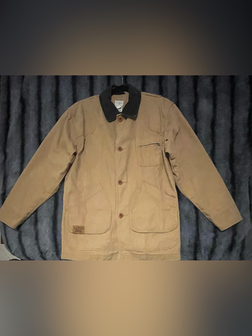 L.L. Bean Brown Field Jacket with Black Corduroy Collar